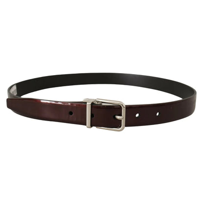 Luxurious Dolce & Gabbana Dark Brown Dress Belt with Metal Buckle