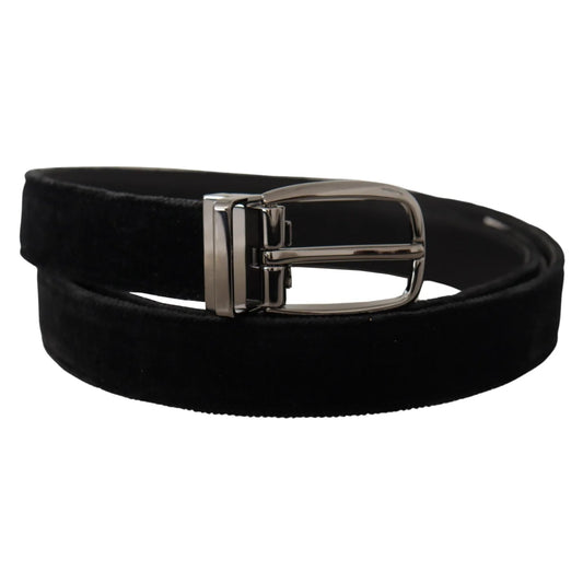 Luxurious Dolce Gabbana Velvet Belt With Iconic Buckle &