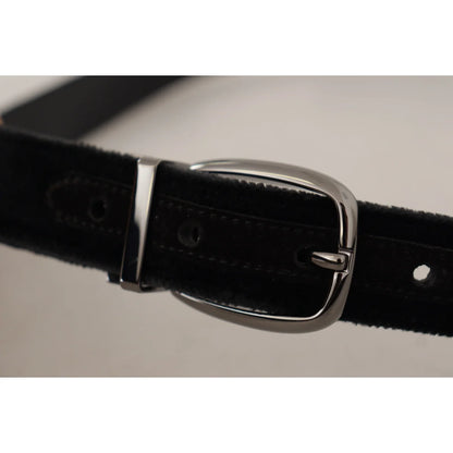 Luxurious Dolce Gabbana Velvet Belt With Iconic Buckle &