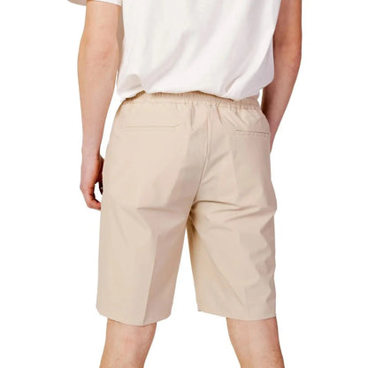 Lycra Plain Pattern Beige Shorts with Pockets Machine Washable Suns