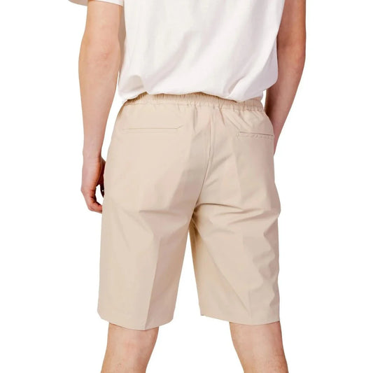 Lycra Plain Pattern Beige Shorts with Pockets Machine Washable Suns