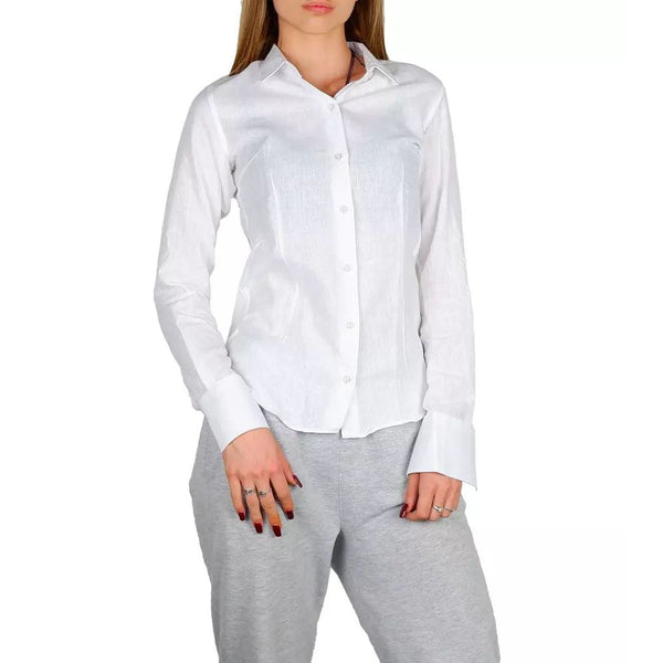 Made in Italy Shirts - White Cotton Dress Shirt