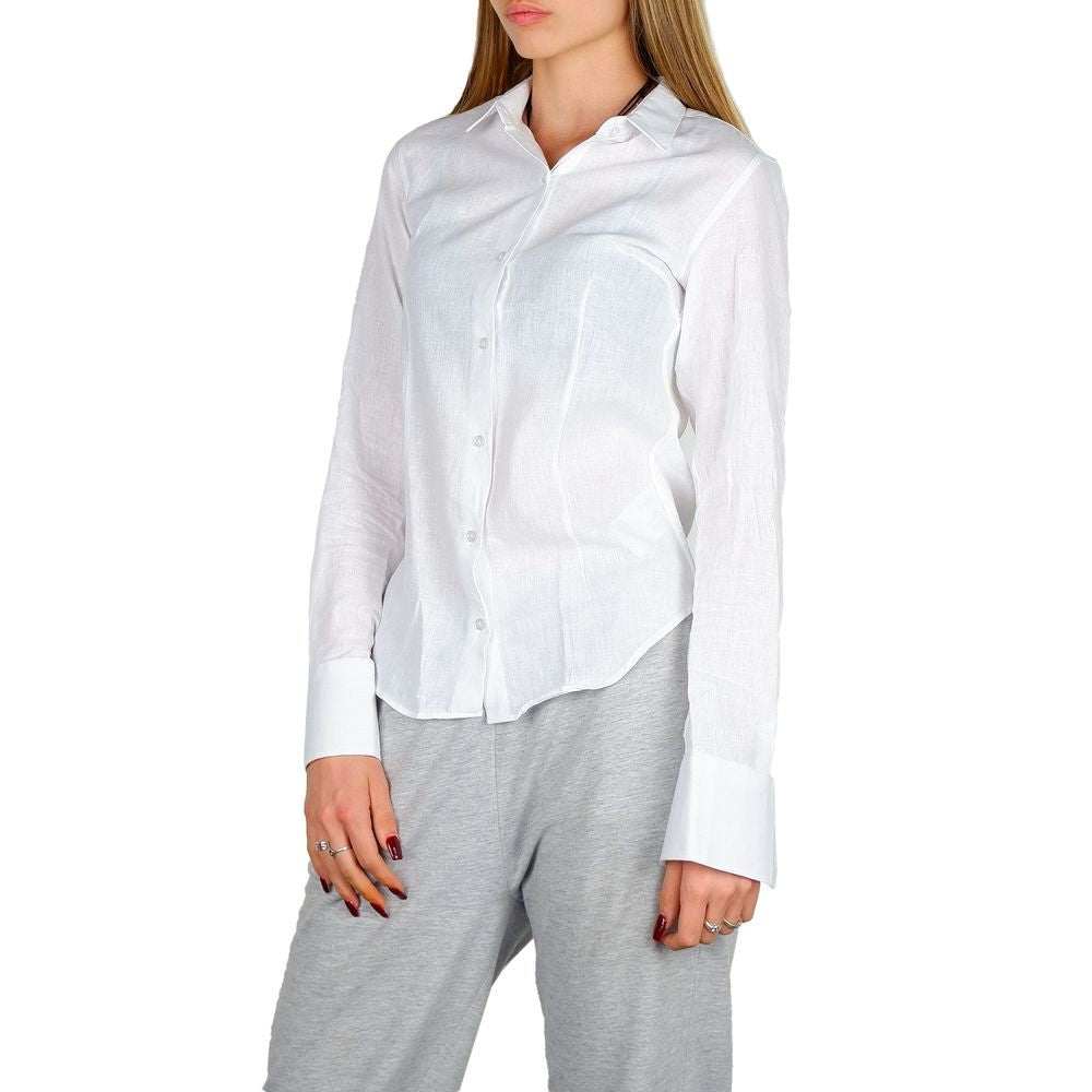 Made in Italy Shirts - White Cotton Dress Shirt