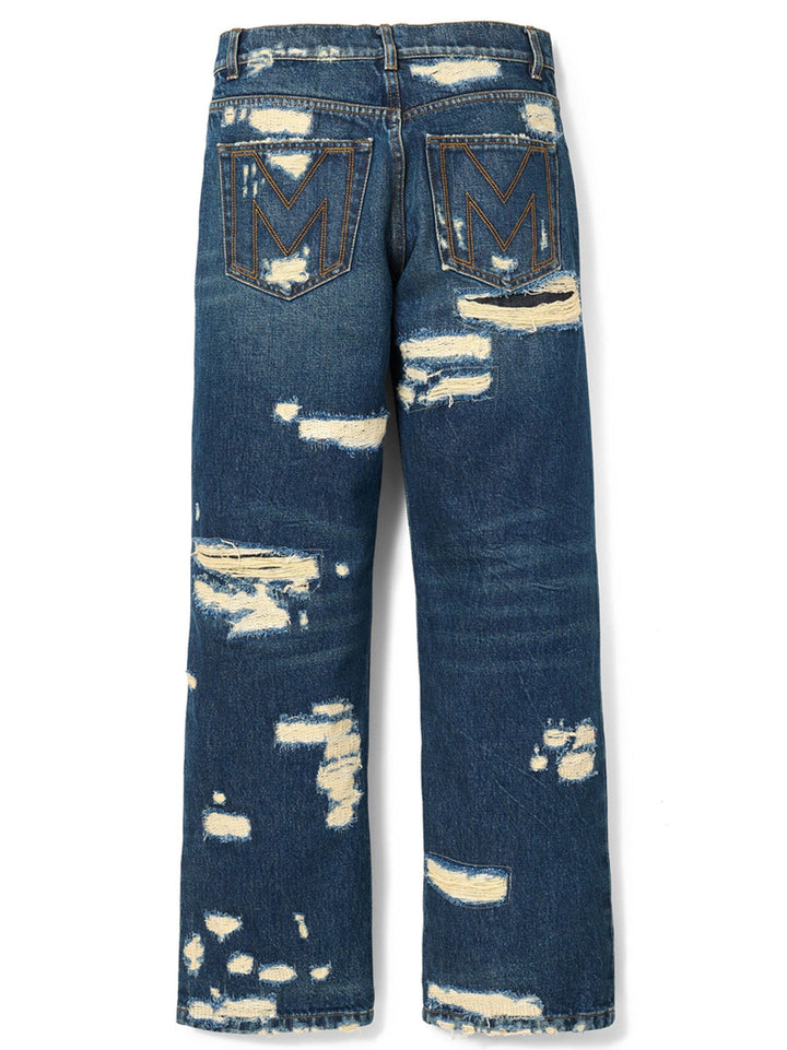 Marc Jacobs Blue Cotton Straight-leg Jeans