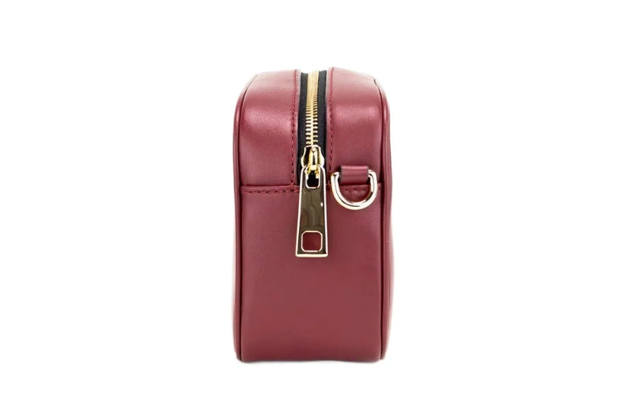 Marc Jacobs Flash Pomegranate Smooth Leather Embossed Camera Crossbody Bag Purse