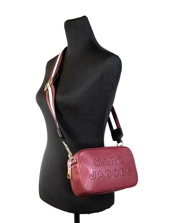 Marc Jacobs - Flash Pomegranate Smooth Leather Embossed Camera Crossbody Bag Purse