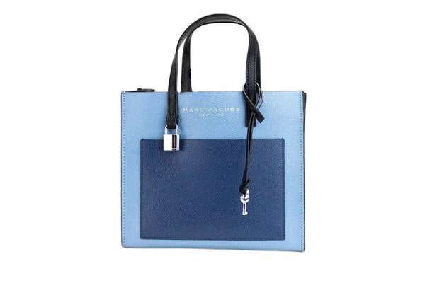Marc Jacobs - Grind Mini Blue Heaven Colorblock Leather Tote Crossbody Bag Purse