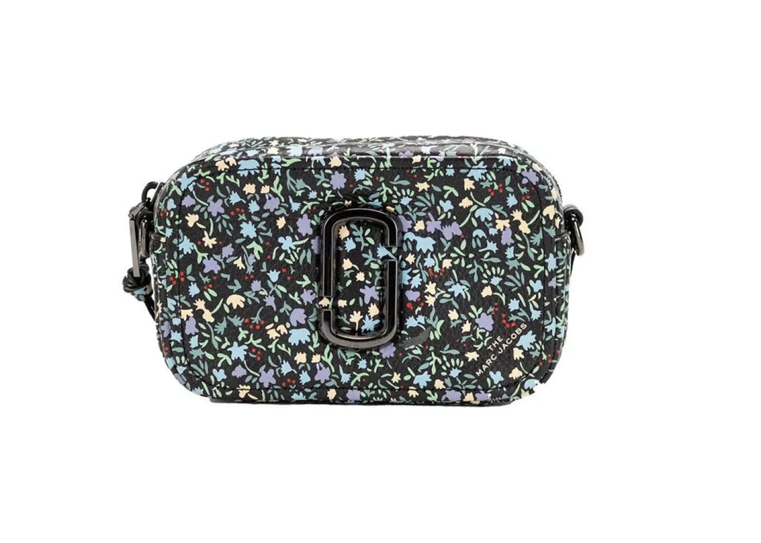 Marc Jacobs the Mini Floral Snapshot Printed Leather Crossbody Bag Purse