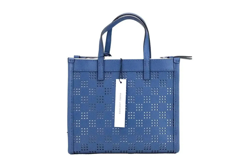 Marc Jacobs - Mini Grind Blue Sea Perforated Leather Crossbody Tote Bag Purse