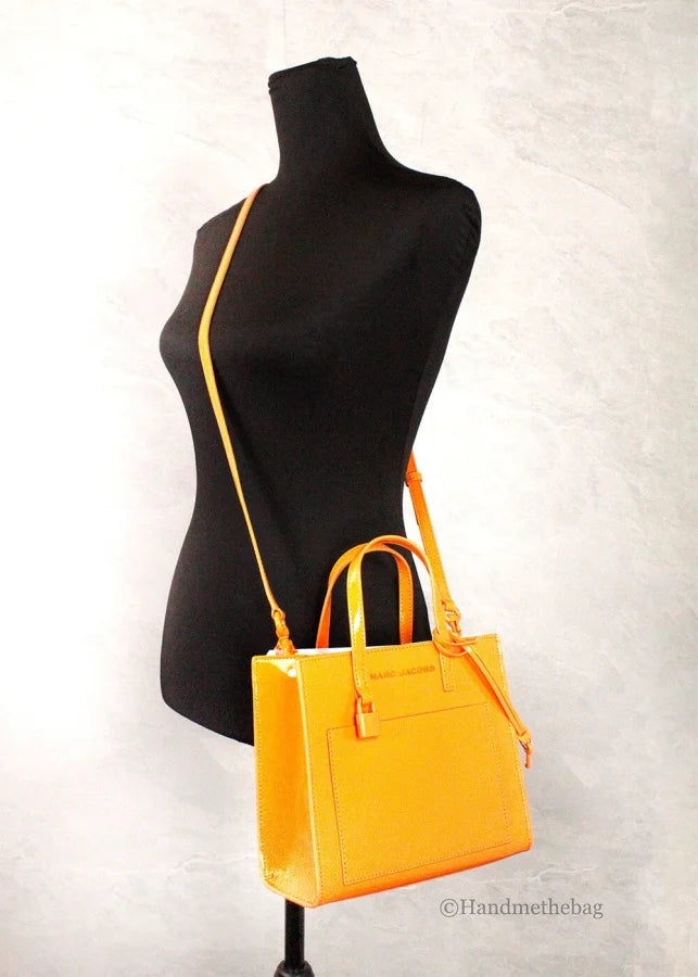 Marc Jacobs - Mini Grind Scorched Patent Leather Crossbody Tote Bag Purse
