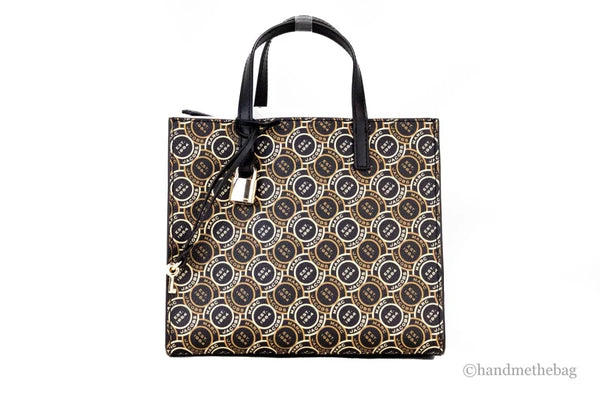 Marc Jacobs - Mini Grind Signet Printed Leather Crossbody Tote Handbag Purse