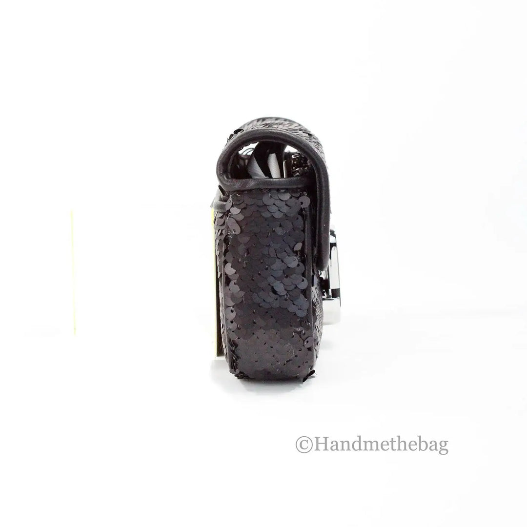 Marc Jacobs The Mini J Shoulder Bag Black Sequined Crossbody