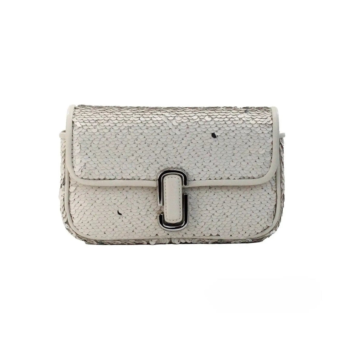 Marc Jacobs the Mini j Shoulder Bag Cream Sequined Crossbody