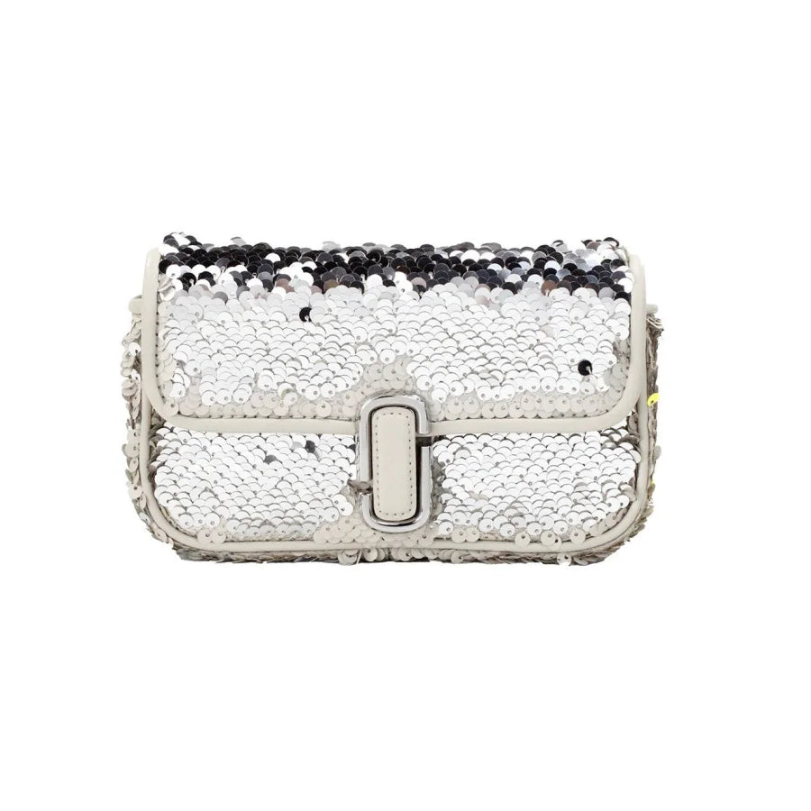 Marc Jacobs The Mini J Shoulder Bag Cream Sequined Crossbody