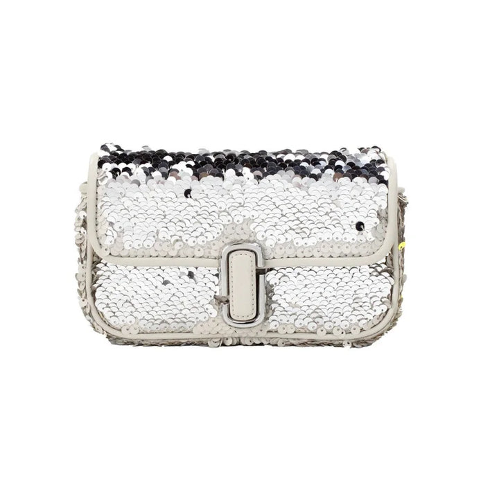 Marc Jacobs The Mini J Shoulder Bag Cream Sequined Crossbody