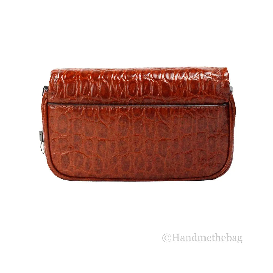 Marc Jacobs The Mini Shoulder Bag Spice Brown Embossed Leather Crossbody