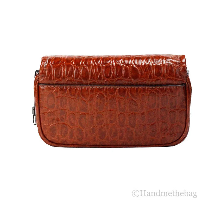 Marc Jacobs The Mini Shoulder Bag Spice Brown Embossed Leather Crossbody