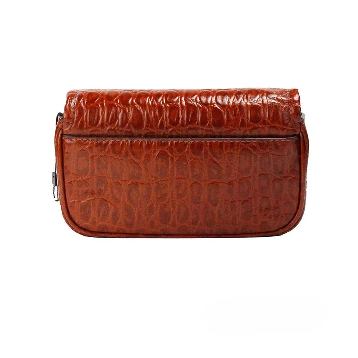 Marc Jacobs the Mini Shoulder Bag Spice Brown Embossed Leather Crossbody