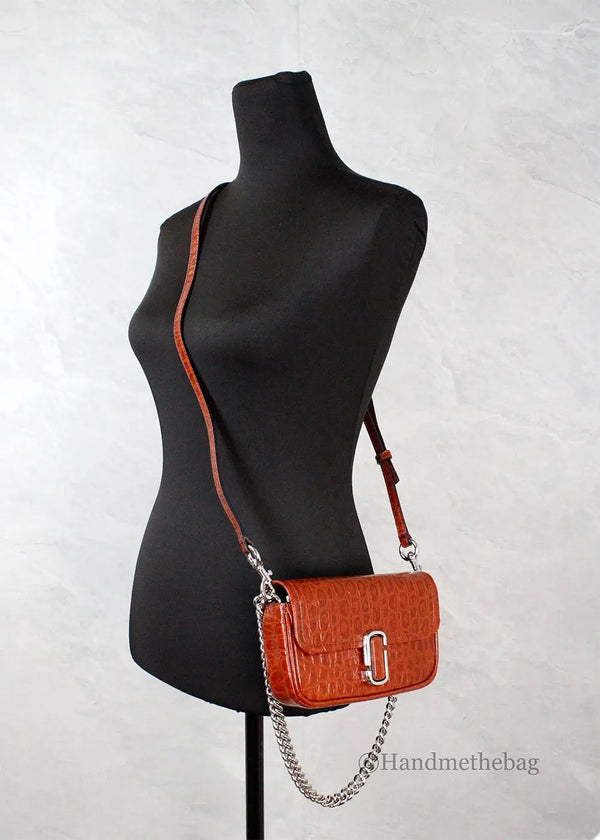 Marc Jacobs - The Mini Shoulder Bag Spice Brown Embossed Leather Crossbody