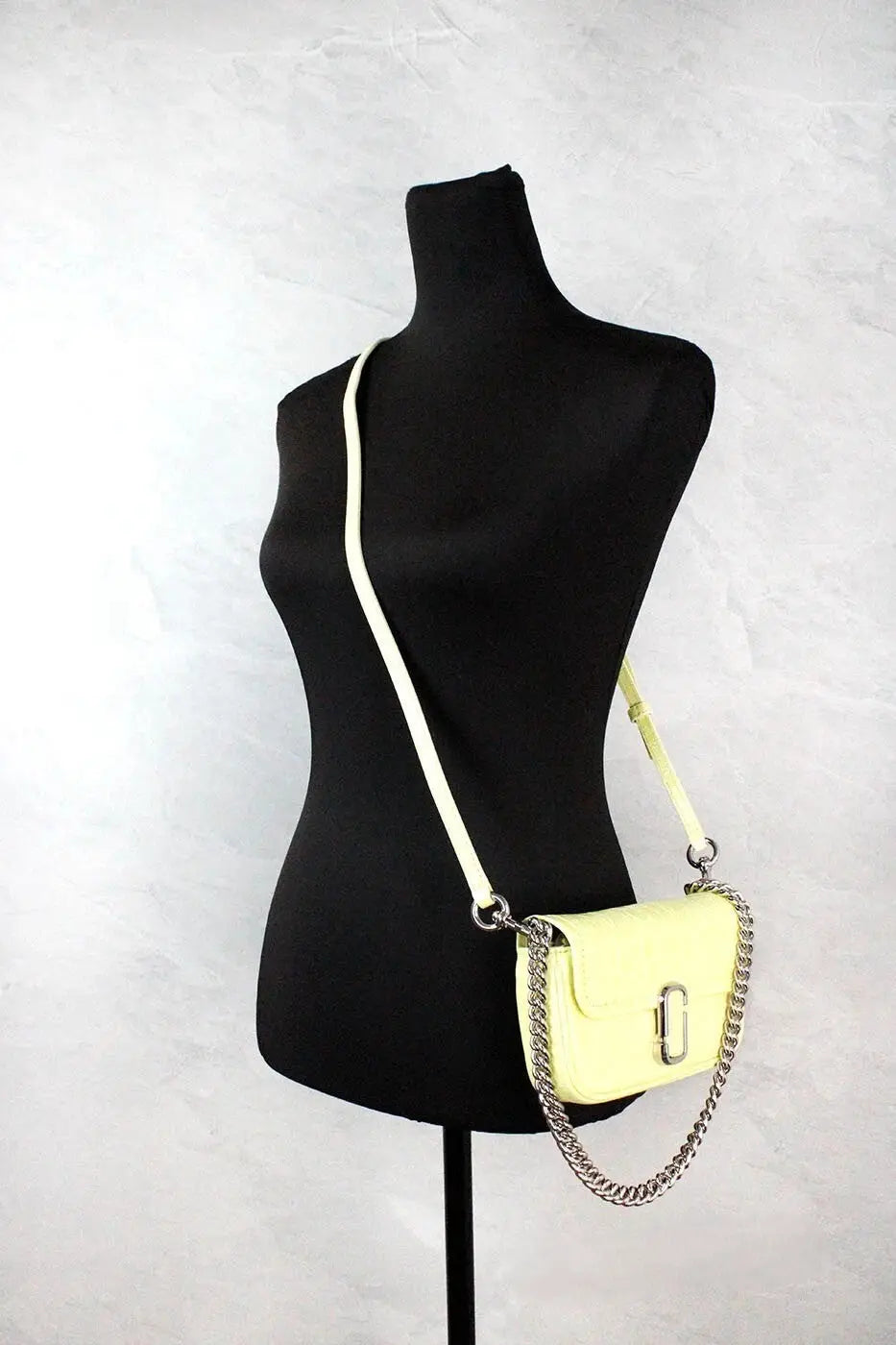 Marc Jacobs the Mini Shoulder Bag Yellow Embossed Leather Crossbody