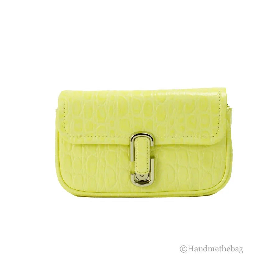 Marc Jacobs The Mini Shoulder Bag Yellow Embossed Leather Crossbody