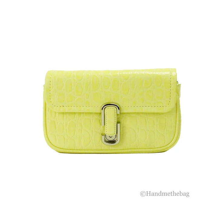 Marc Jacobs The Mini Shoulder Bag Yellow Embossed Leather Crossbody
