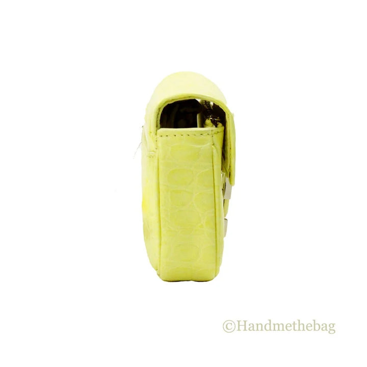 Marc Jacobs The Mini Shoulder Bag Yellow Embossed Leather Crossbody