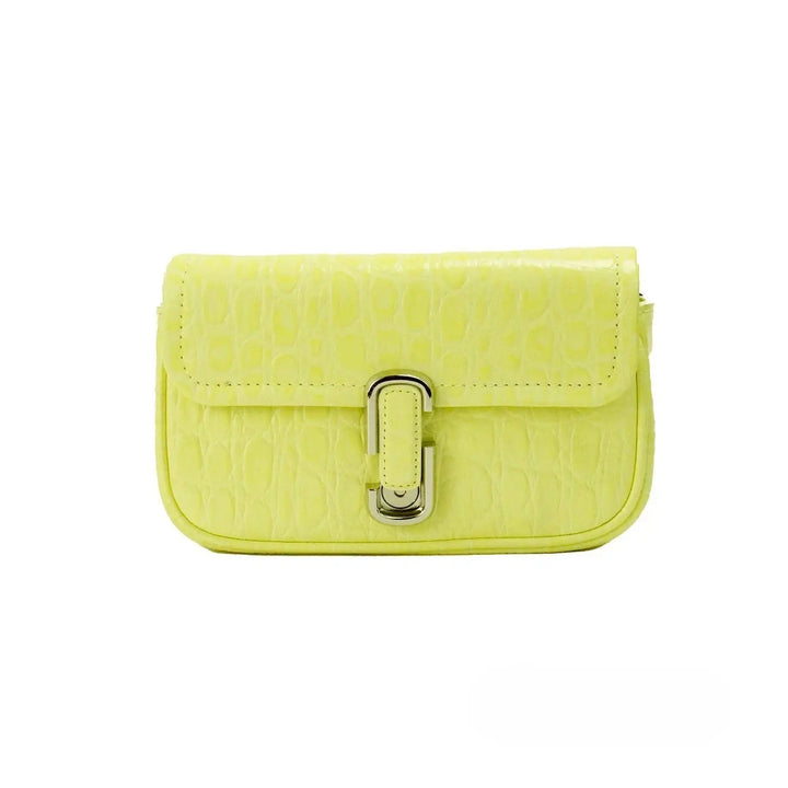 Marc Jacobs the Mini Shoulder Bag Yellow Embossed Leather Crossbody