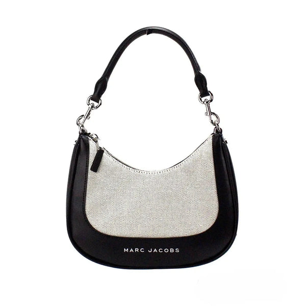 Marc Jacobs - Natural Black Canvas Leather Hobo Shoulder Handbag Purse