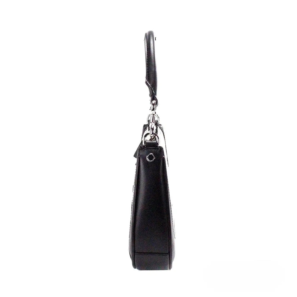 Marc Jacobs - Natural Black Canvas Leather Hobo Shoulder Handbag Purse