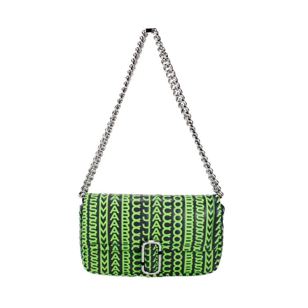 Marc Jacobs Neon Green The Monogram Leather J Mini Shoulder Bag Crossbody