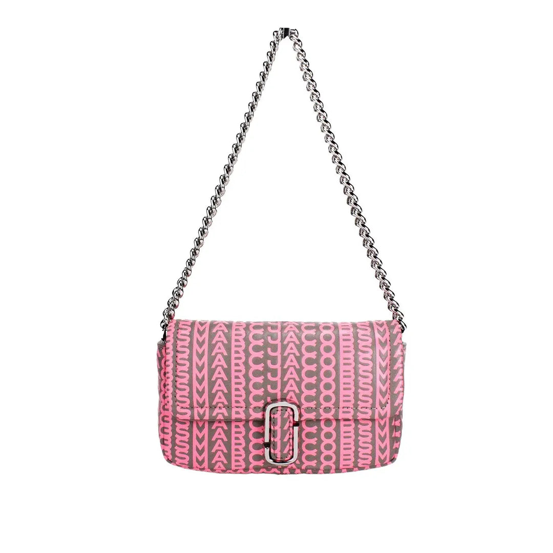 Marc Jacobs Neon Pink The Monogram Leather J Mini Shoulder Bag Crossbody