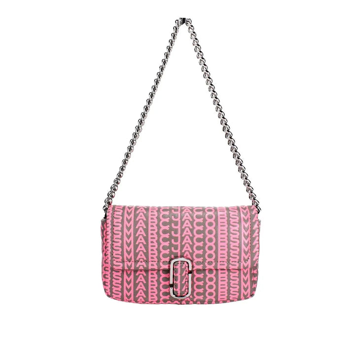 Marc Jacobs Neon Pink The Monogram Leather J Mini Shoulder Bag Crossbody