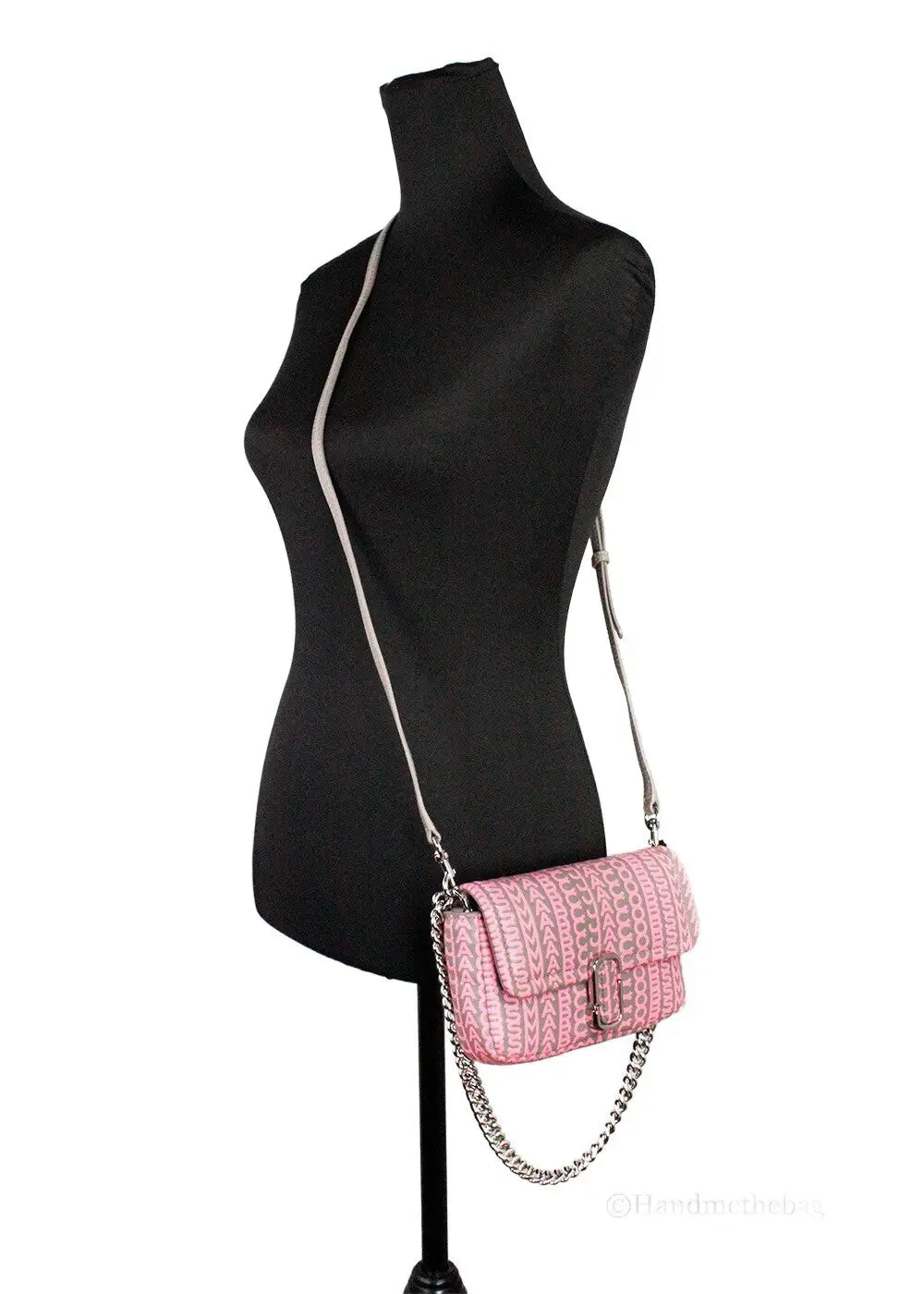 Marc Jacobs Neon Pink The Monogram Leather J Mini Shoulder Bag Crossbody