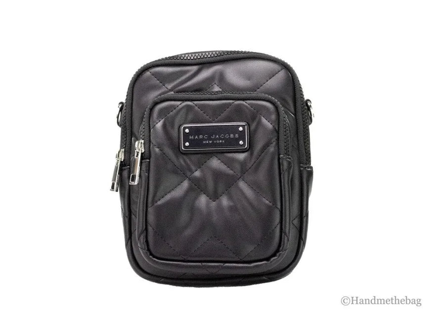 Marc Jacobs Pillow Small Black Quilted Smooth Leather Crossbody Handbag Purse