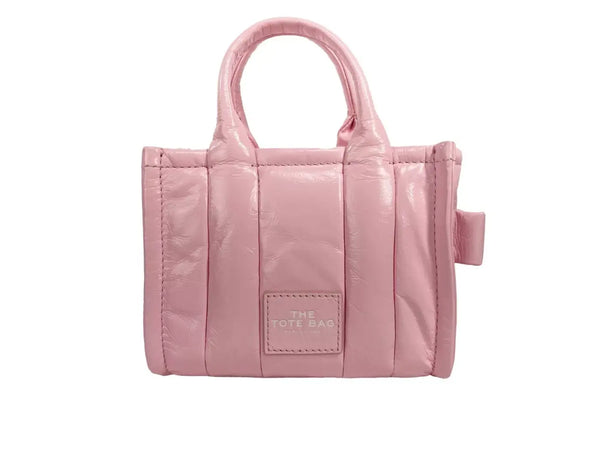Marc Jacobs - The Shiny Crinkle Micro Tote Bubblegum Leather Crossbody