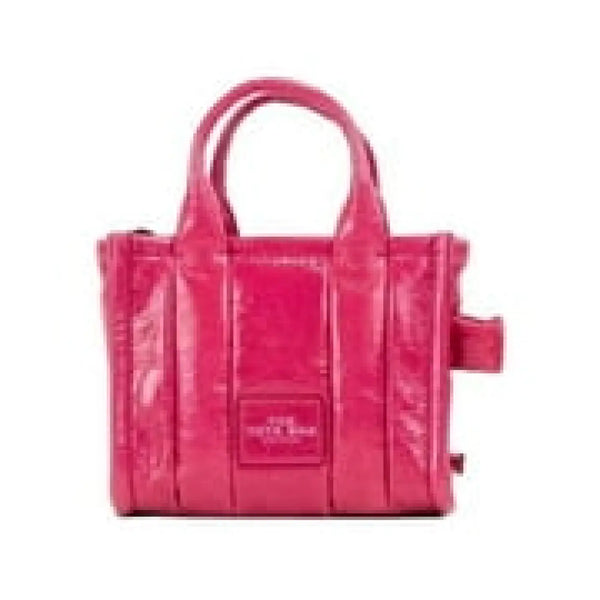 Marc Jacobs - The Shiny Crinkle Micro Tote Magenta Leather Crossbody Bag Handbag