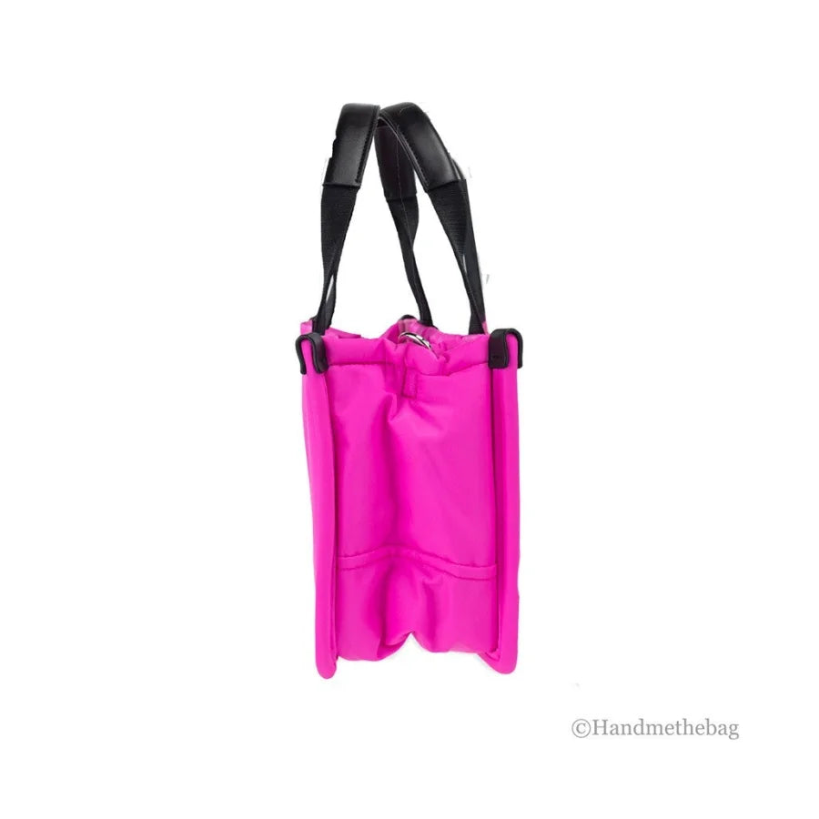 Marc Jacobs Small Neon Fuchsia Nylon Fabric Tote Convertible Bag Purse
