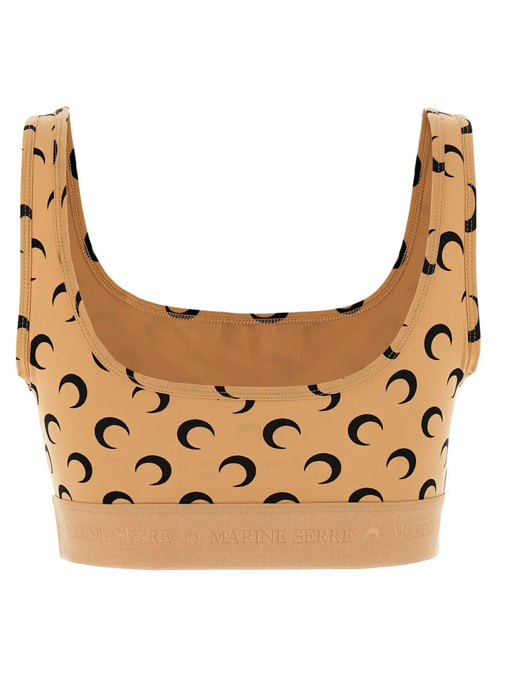 Marine Serre Beige Polyamide Sport Bra