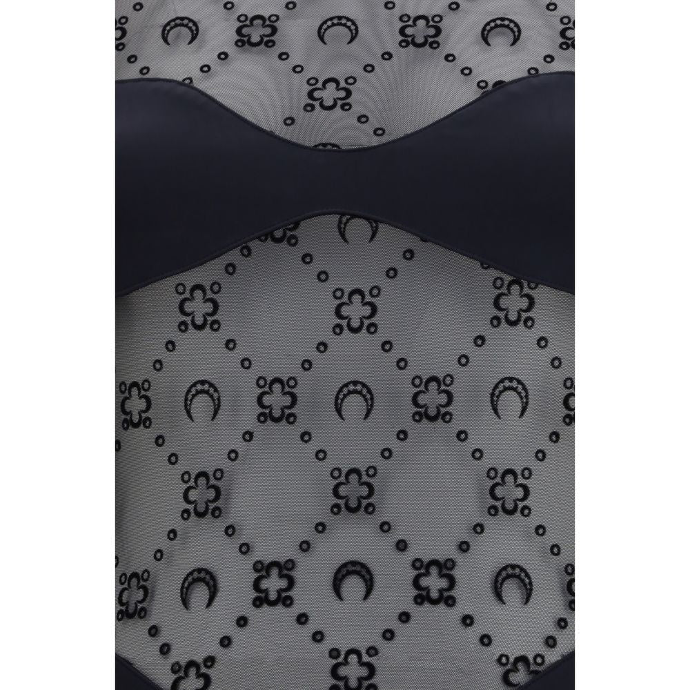 Marine Serre - Black Polyamide Bodysuit