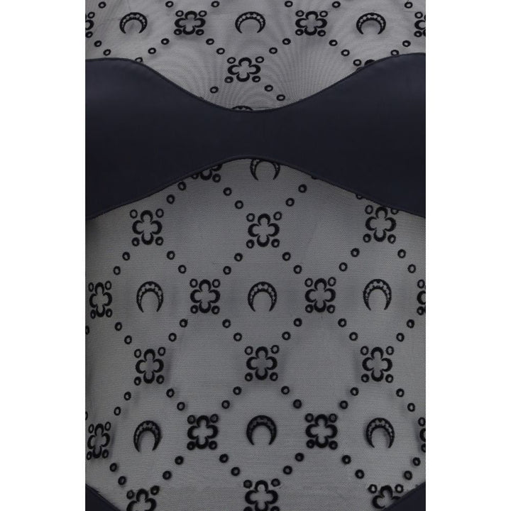 Marine Serre - Black Polyamide Bodysuit