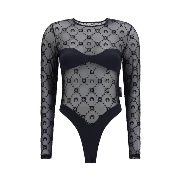 Marine Serre - Black Polyamide Bodysuit