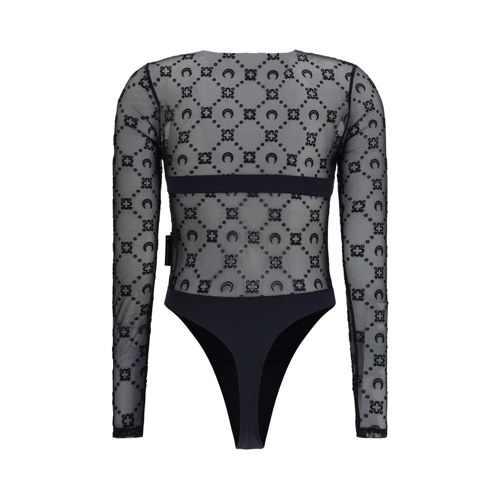 Marine Serre - Black Polyamide Bodysuit