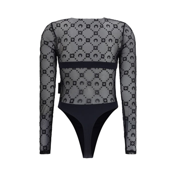 Marine Serre - Black Polyamide Bodysuit