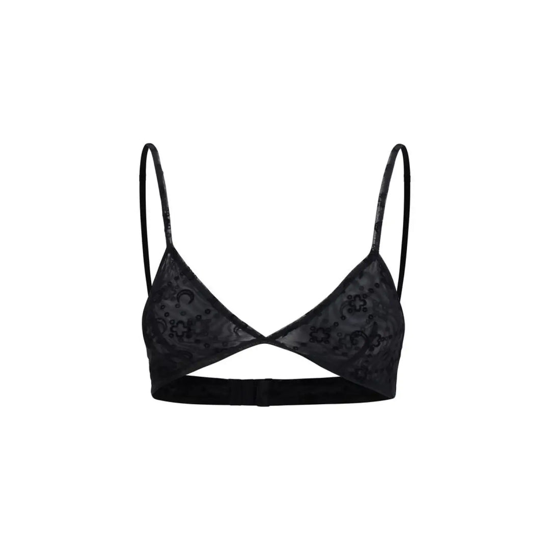 Marine Serre Black Polyamide Bra