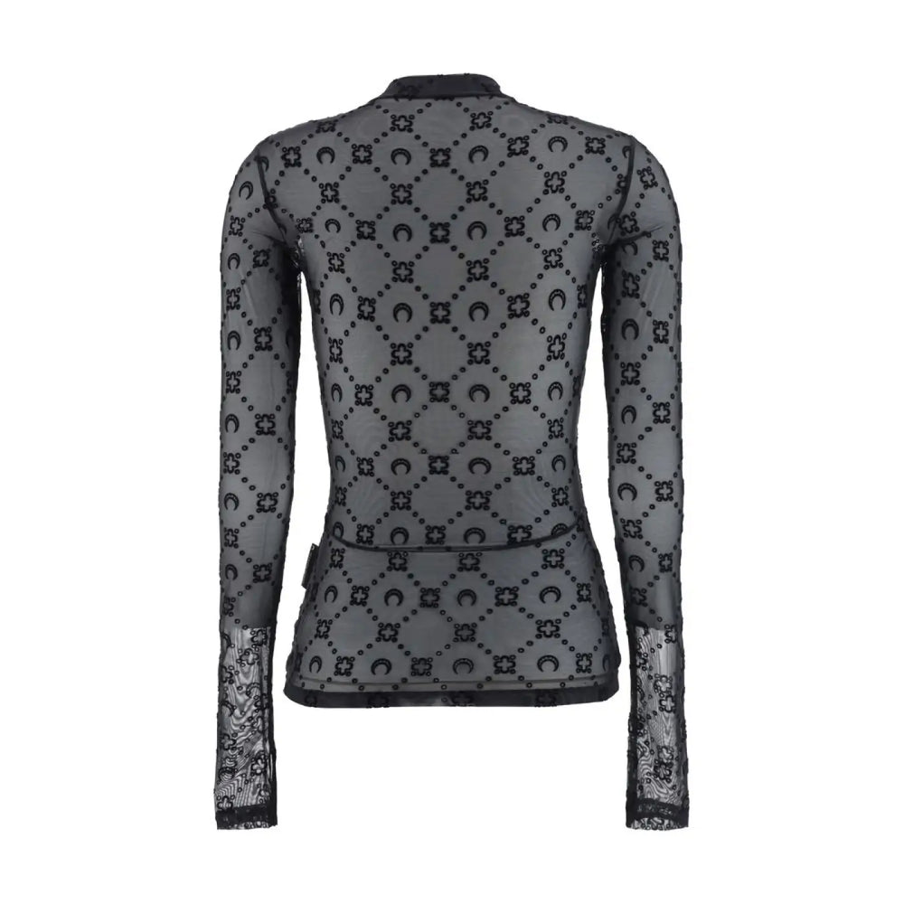 Marine Serre Black Polyamide Pattern Shirt