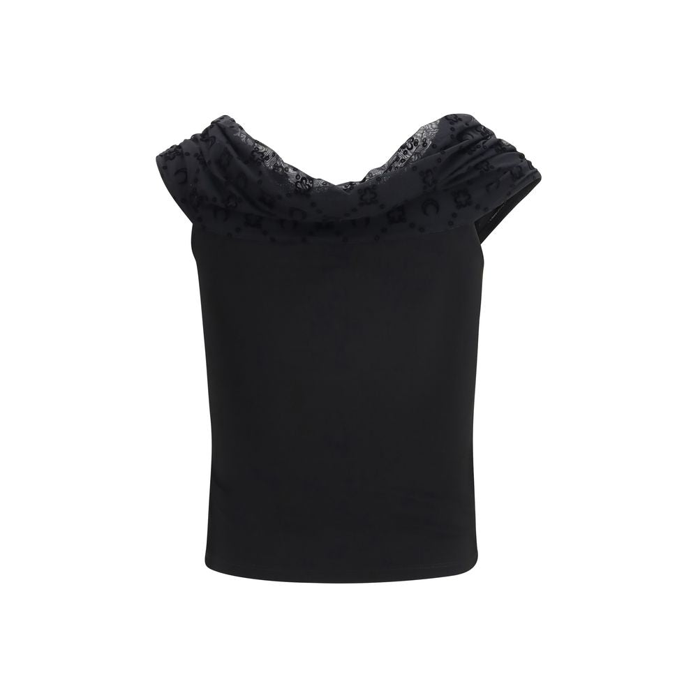 Marine Serre Blouses - Black Viscose Shirt