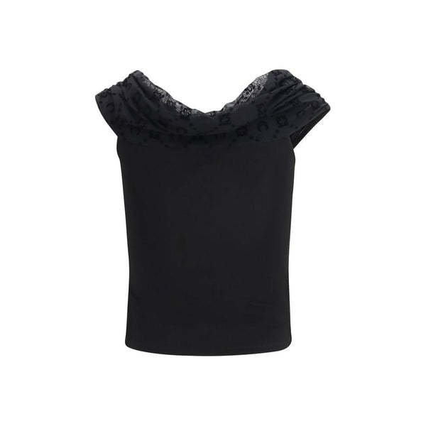Marine Serre Blouses - Black Viscose Shirt