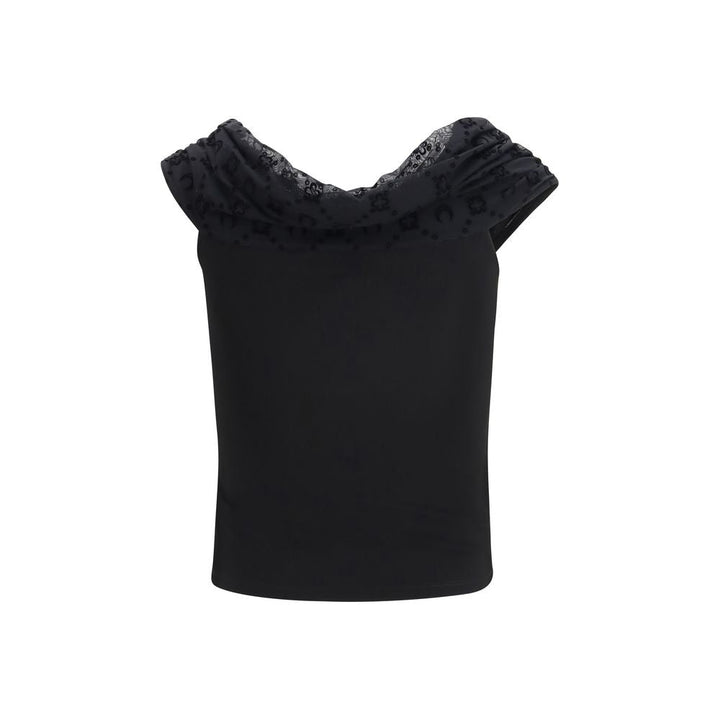 Marine Serre Blouses - Black Viscose Shirt