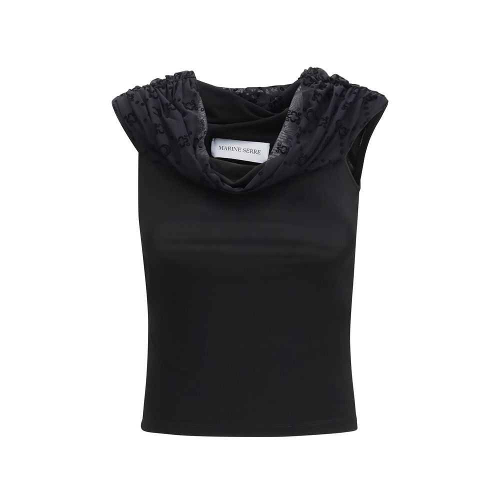 Marine Serre Blouses - Black Viscose Shirt